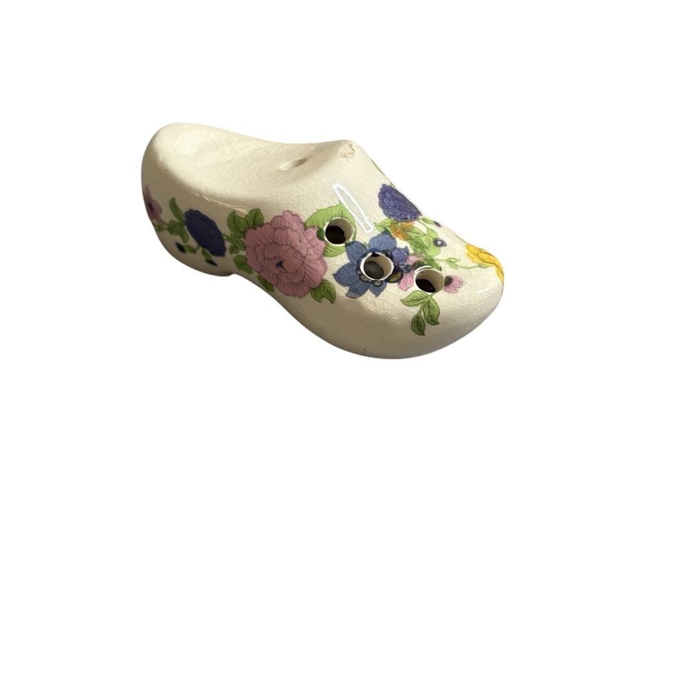 Vintage Floral Clog Ceramic Pomander Potpourri Holder Made in England (#2)